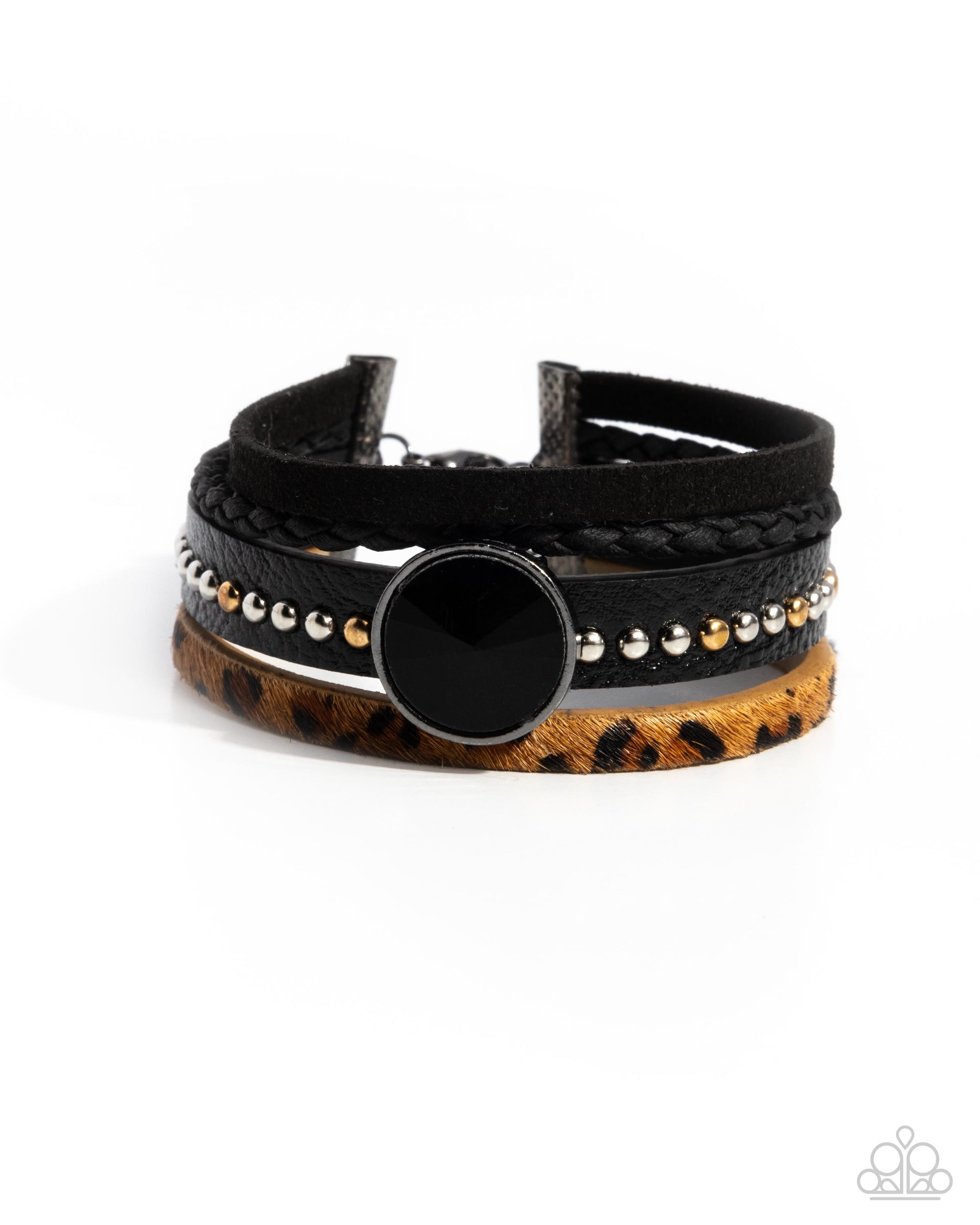 Fair LEATHER - black - Paparazzi bracelet