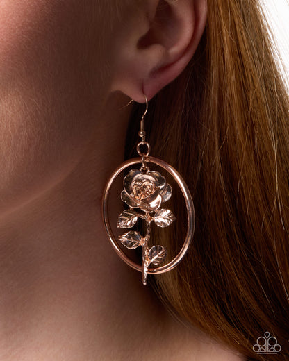 Fairytale Fate - rose gold - Paparazzi earrings