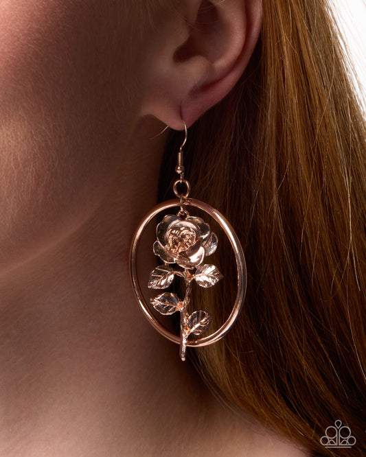 Fairytale Fate - rose gold - Paparazzi earrings