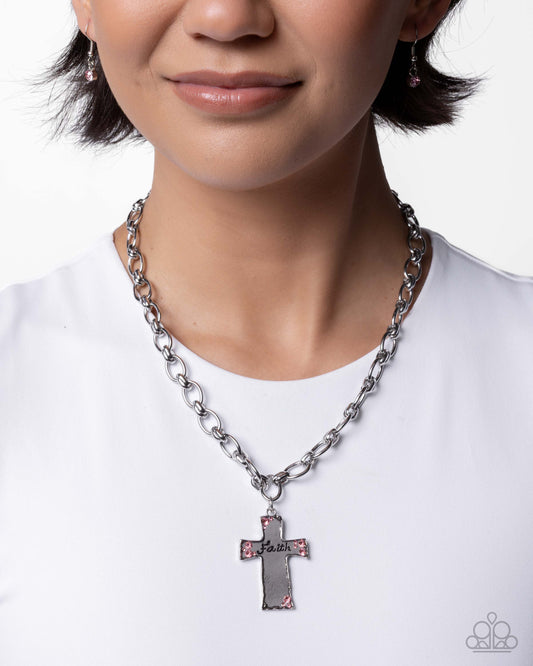 Faithful Flair - pink - Paparazzi necklace