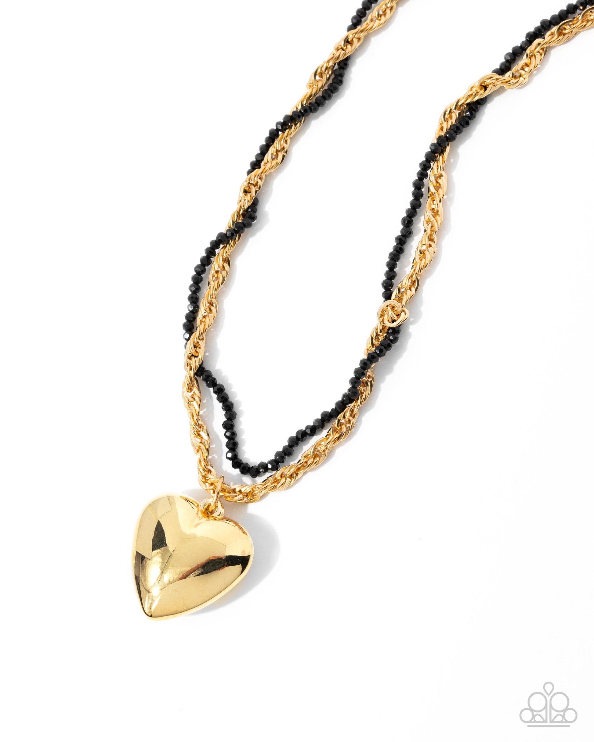 Falling Slowly - gold - Paparazzi necklace