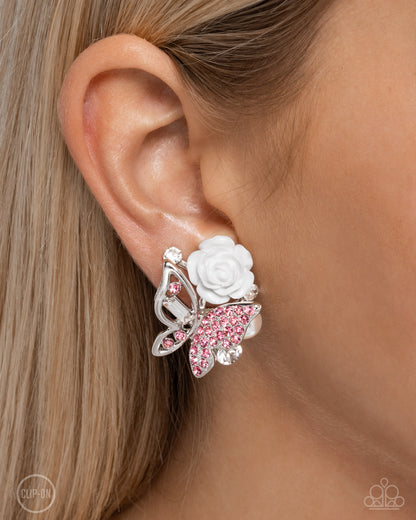 Fanciful Facade - pink - Paparazzi CLIP ON earrings