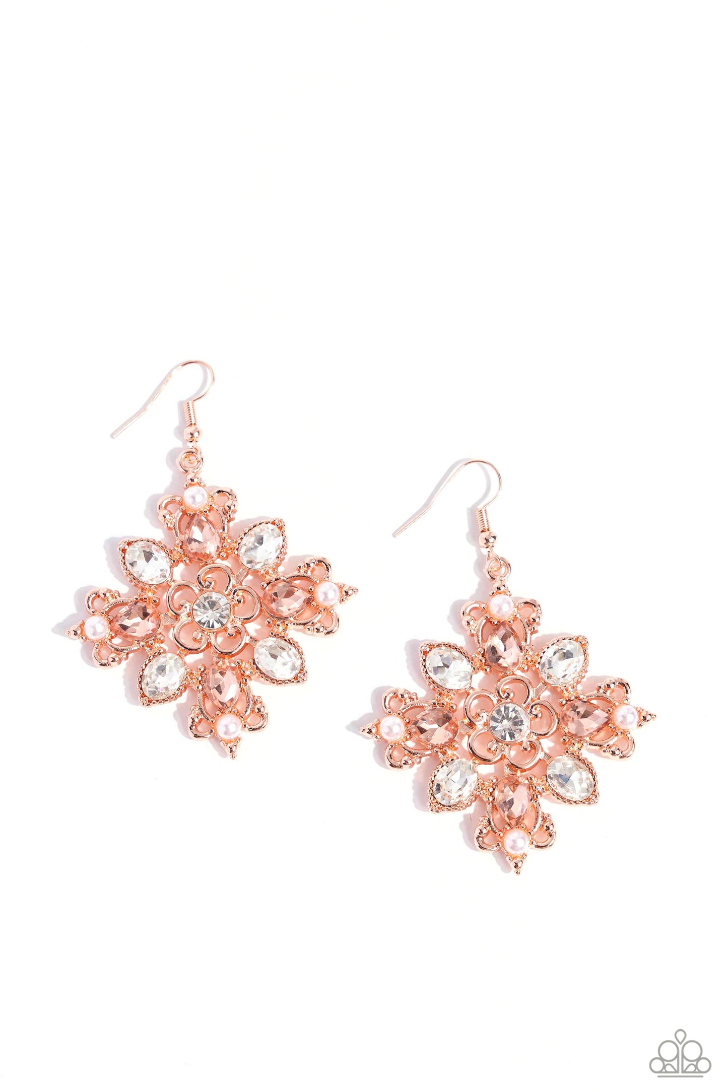 Fancy-Free Florals - copper - Paparazzi earrings