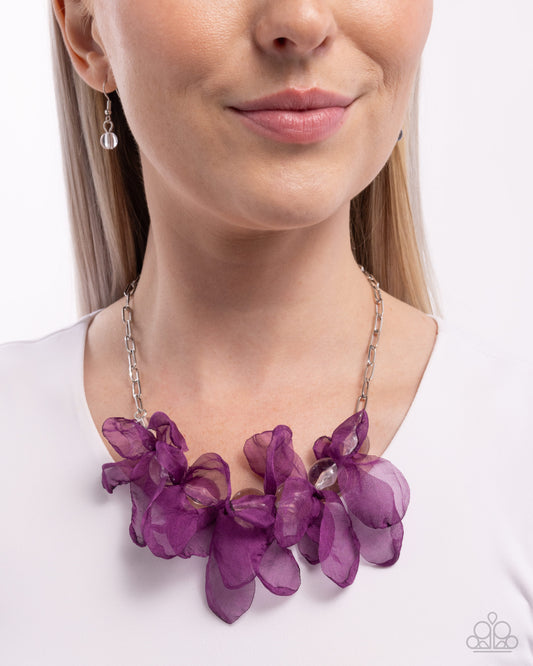 Fancy Fabric - purple - Paparazzi necklace