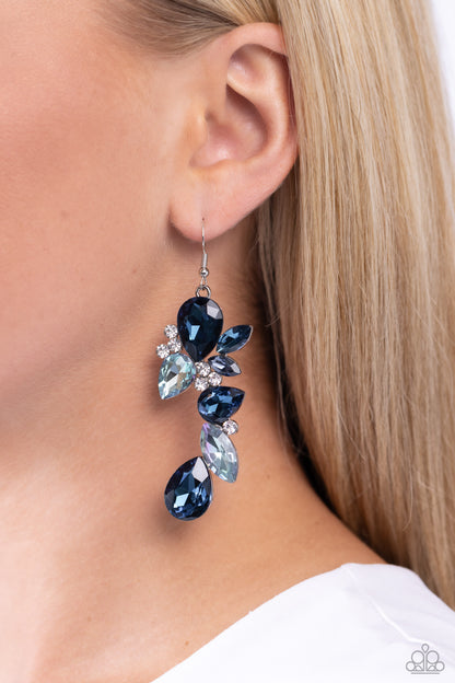 Fancy Flaunter - blue - Paparazzi earrings