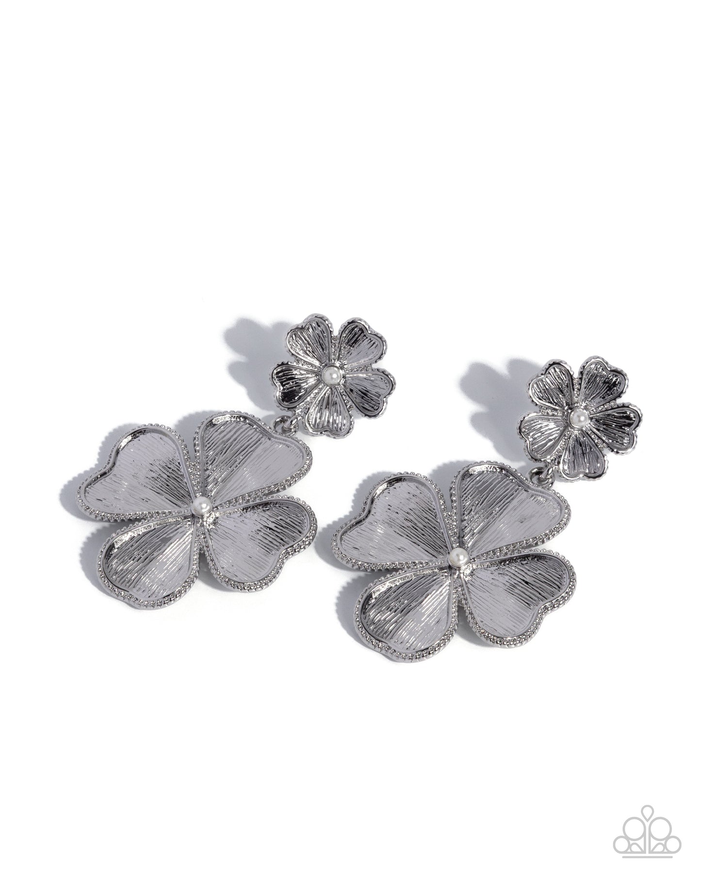 Fancy Fortune - white - Paparazzi earrings