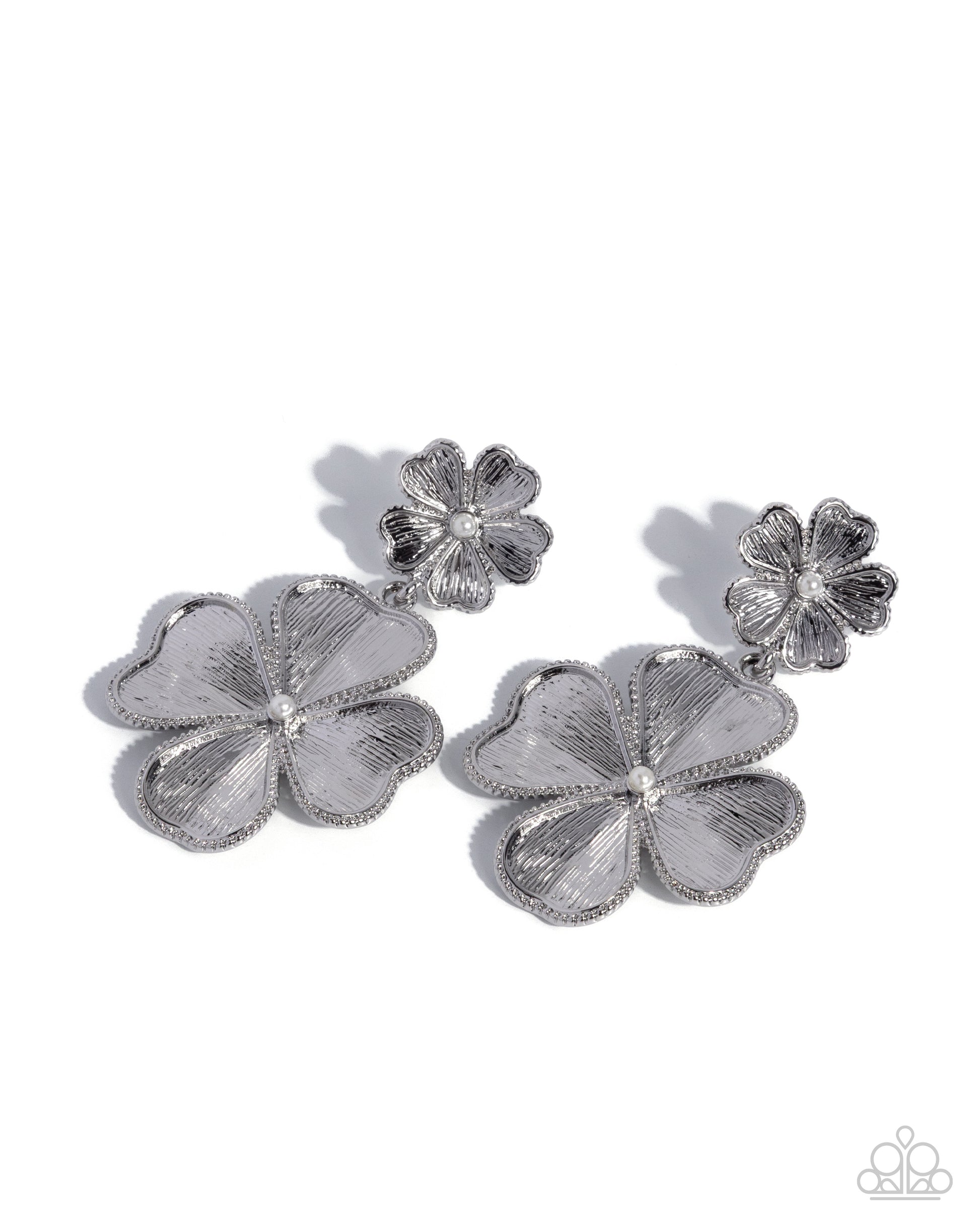 Fancy Fortune - white - Paparazzi earrings