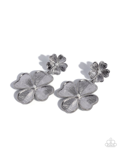 Fancy Fortune - white - Paparazzi earrings