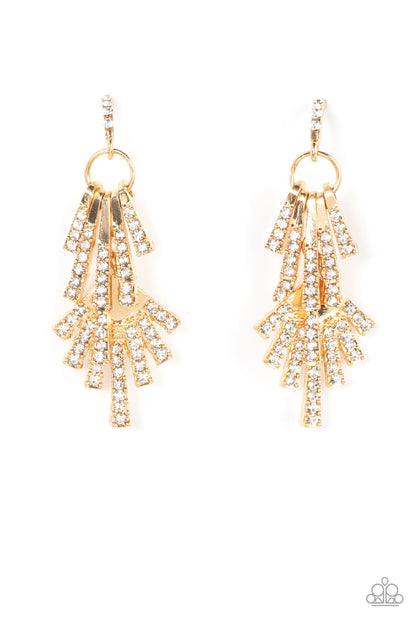 Fan of Glam - gold - Paparazzi earrings