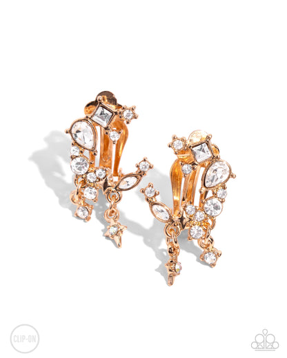Fantastical Fashion - gold - Paparazzi CLIP ON earrings