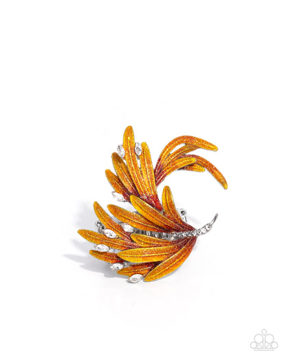 Fantastical Feather - red - Paparazzi ring