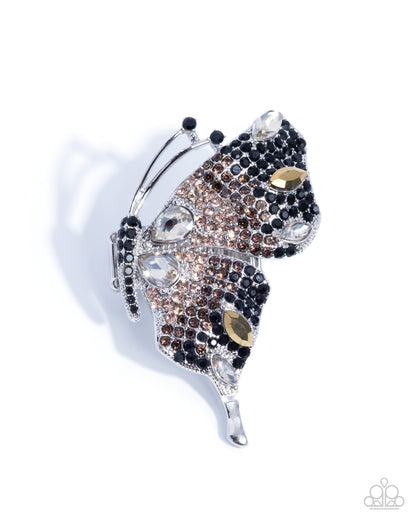 Fantastical Flutter - black - Paparazzi ring