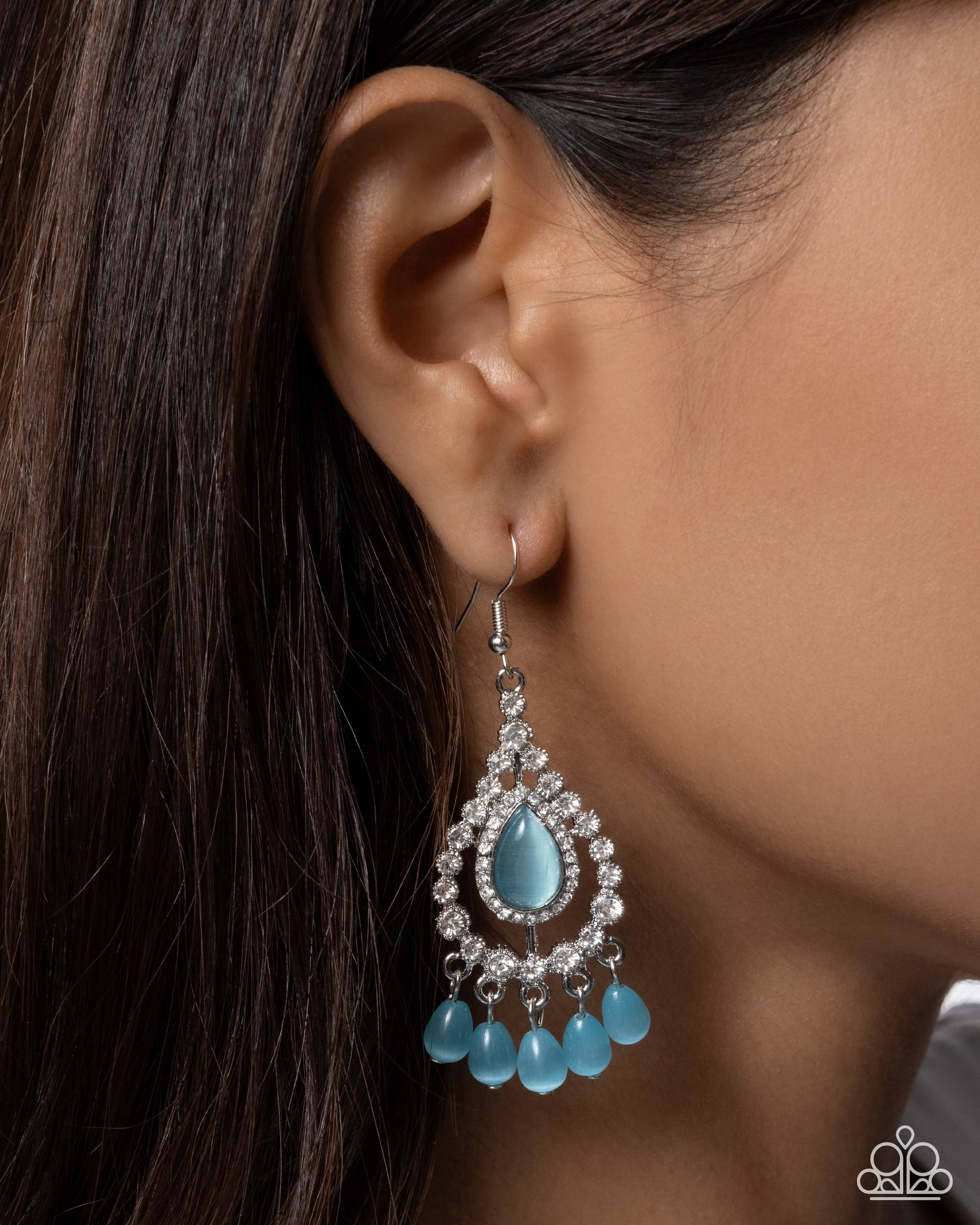 Fantasy Fringe - blue - Paparazzi earrings