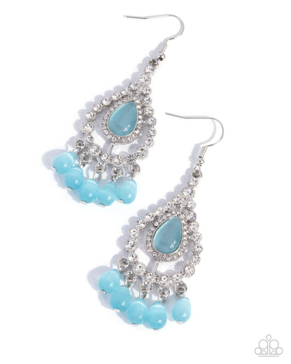 Fantasy Fringe - blue - Paparazzi earrings