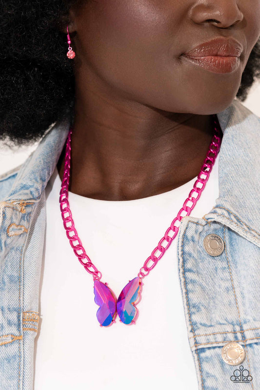 Fascinating Flyer - pink - Paparazzi necklace