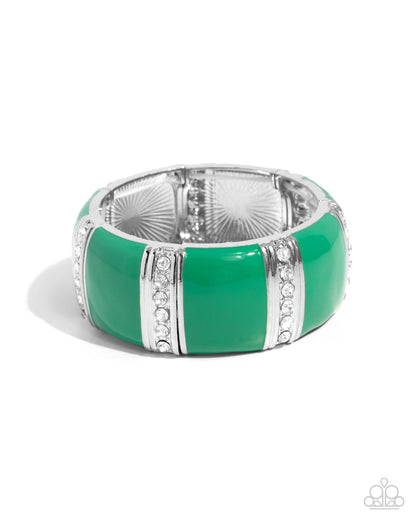 Colored Cameo - green - Paparazzi bracelet
