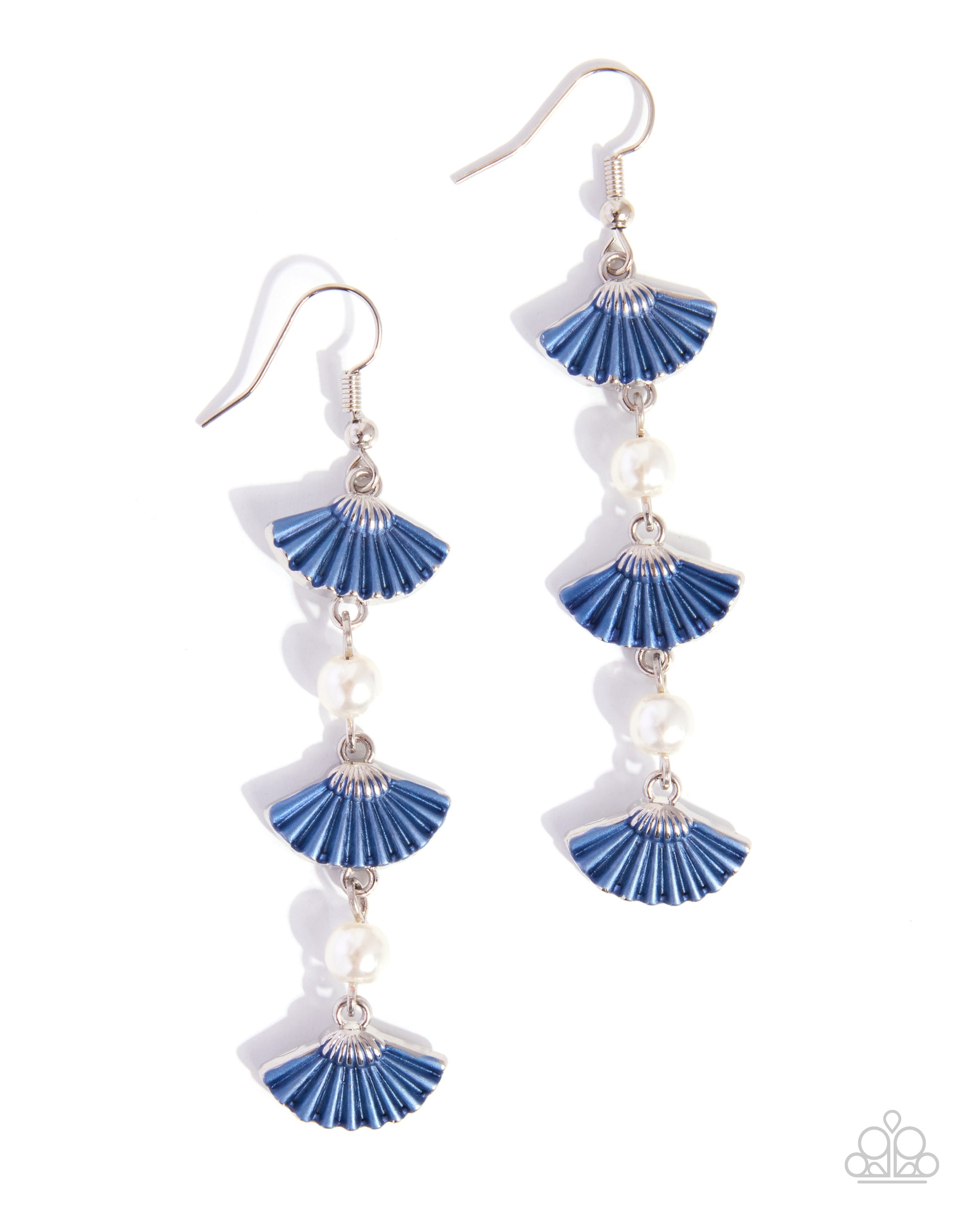 Fashionable Fan - blue - Paparazzi earrings