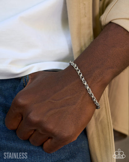Fashionable Fanatic - silver - Paparazzi MENS bracelet