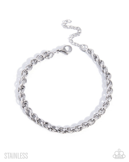 Fashionable Fanatic - silver - Paparazzi MENS bracelet