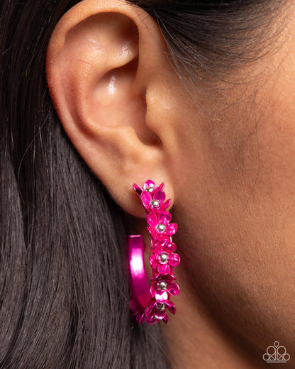 Fashionable Flower Crown - pink - Paparazzi earrings
