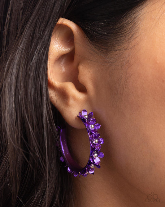 Fashionable Flower Crown - purple - Paparazzi earrings