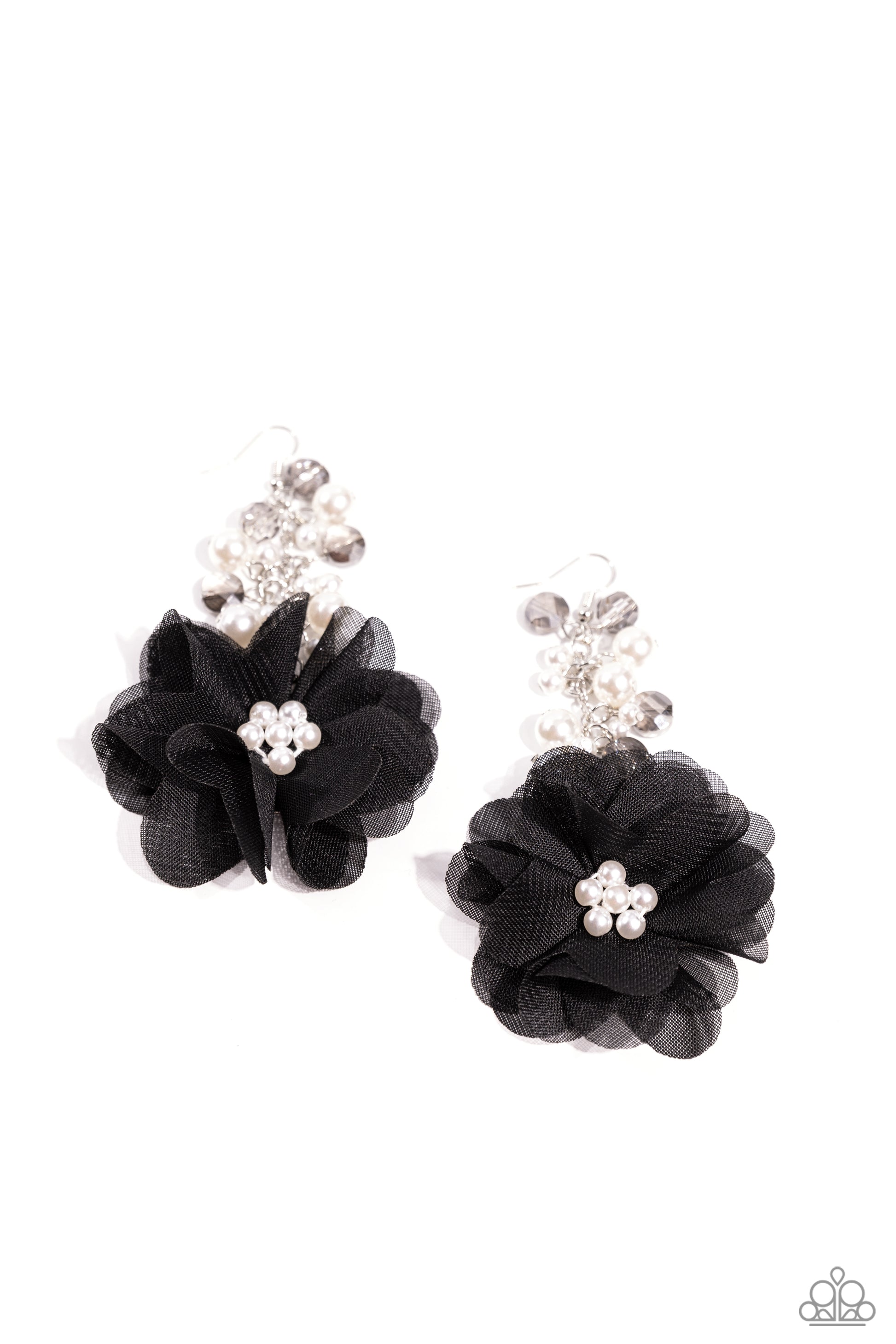 Fashionable Flower Girl - black - Paparazzi earrings