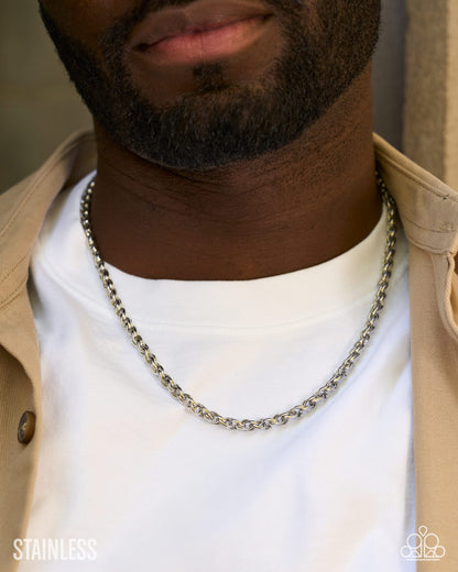 Fashionable Follower - silver - Paparazzi MENS necklace