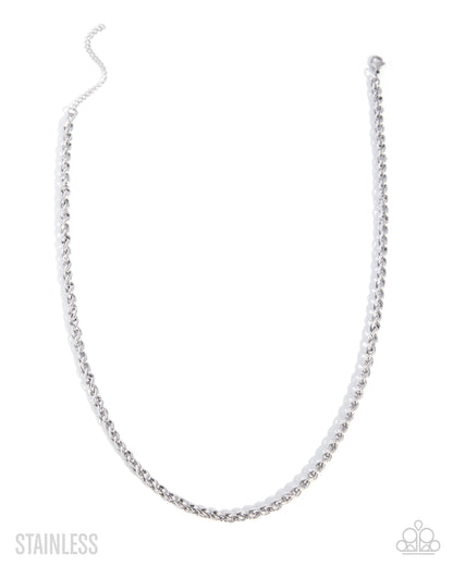 Fashionable Follower - silver - Paparazzi MENS necklace