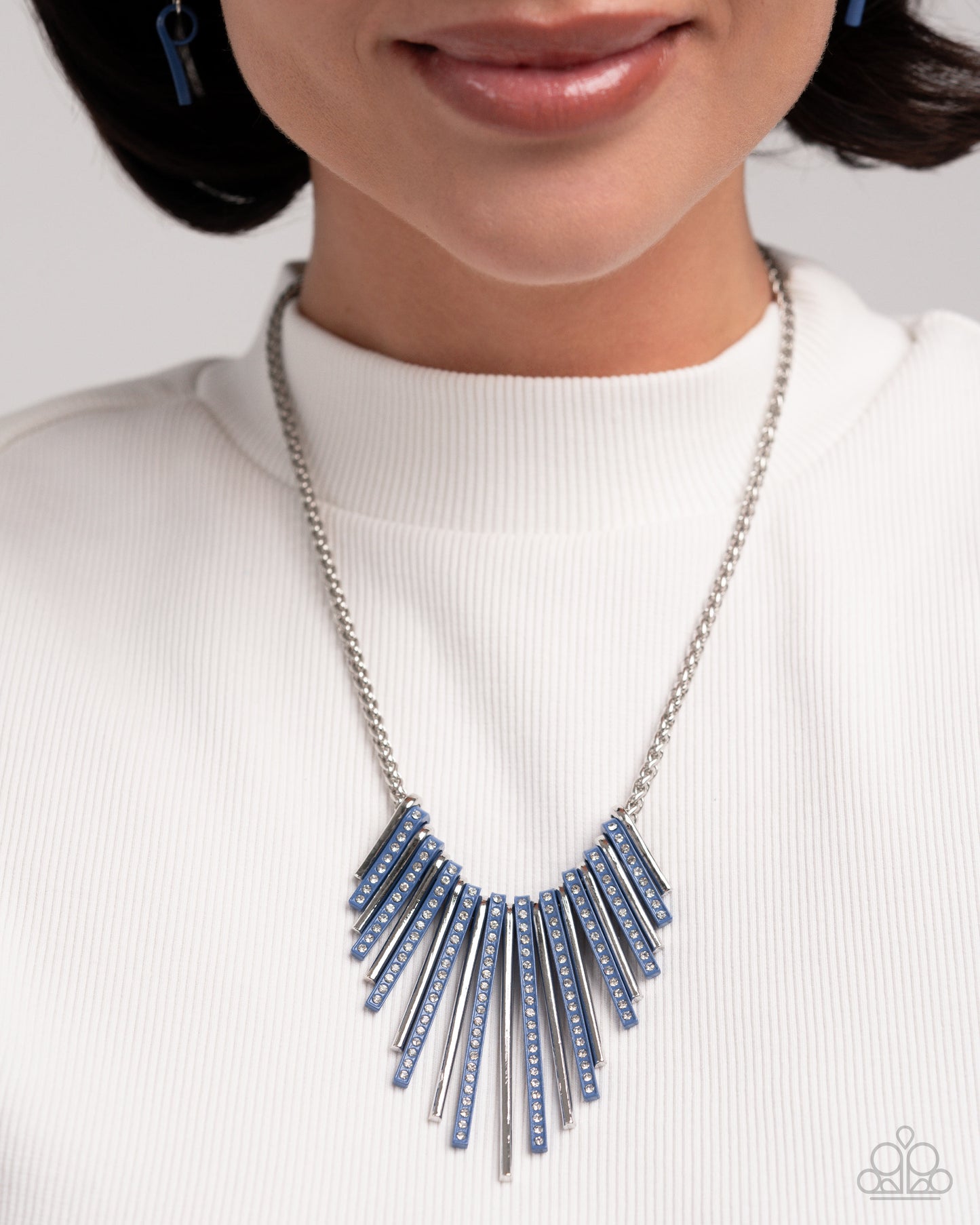 Fashionable Fringe - blue - Paparazzi necklace