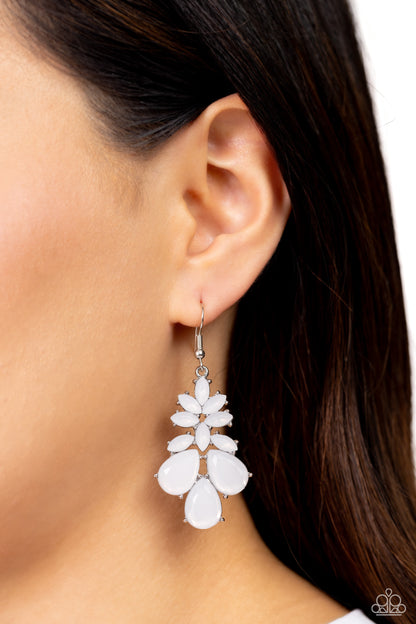 Fashionista Fiesta - white - Paparazzi earrings