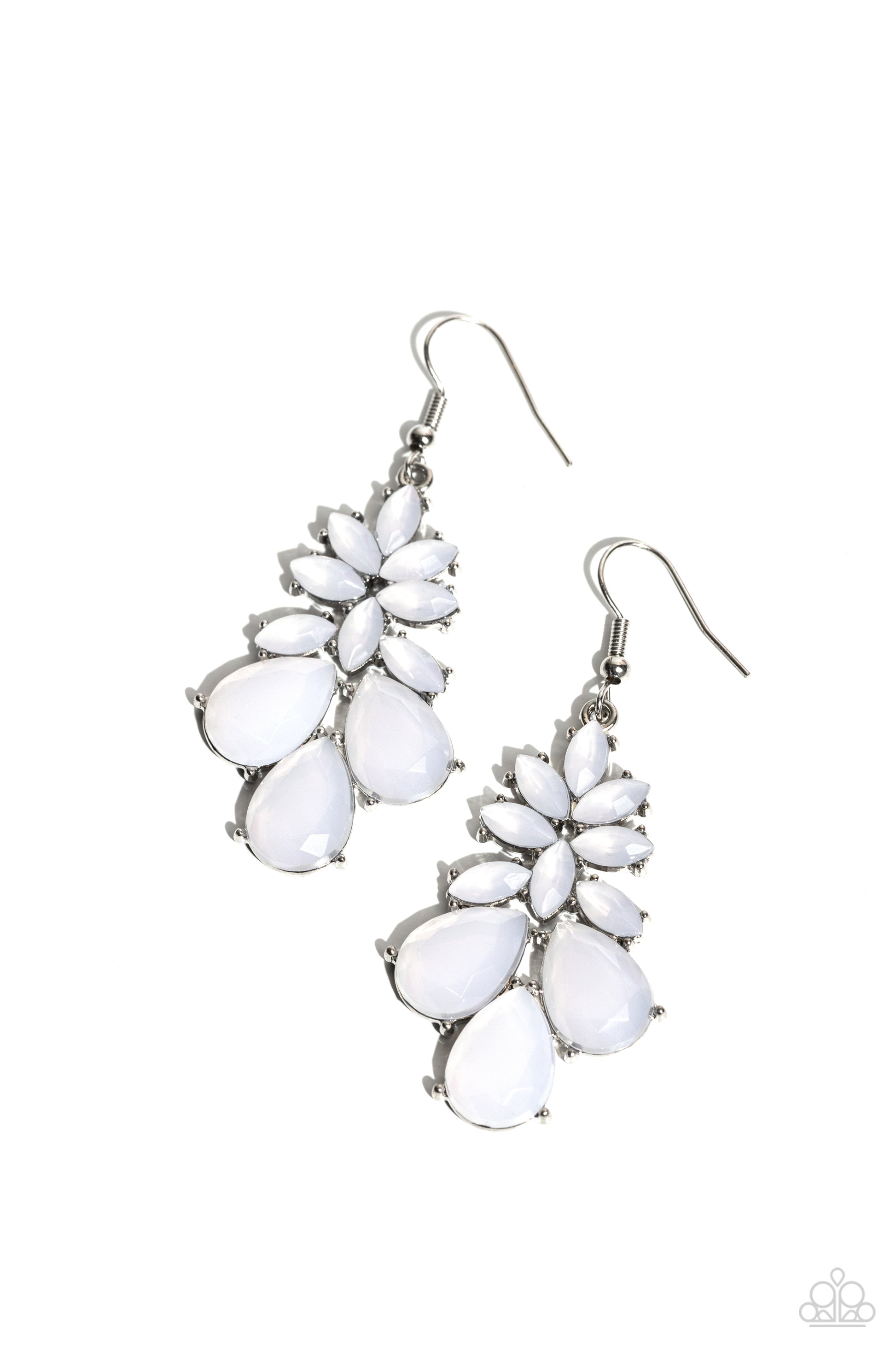 Fashionista Fiesta - white - Paparazzi earrings