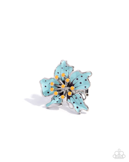 Fast Florals - blue - Paparazzi ring