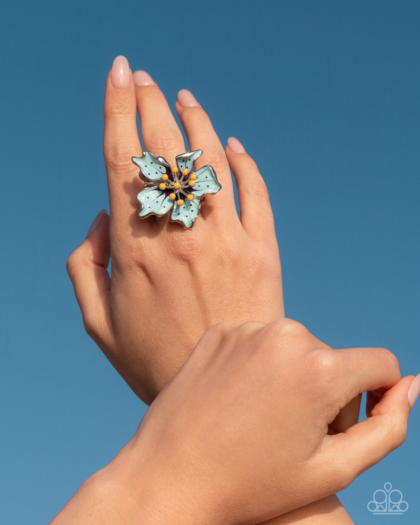 Fast Florals - blue - Paparazzi ring