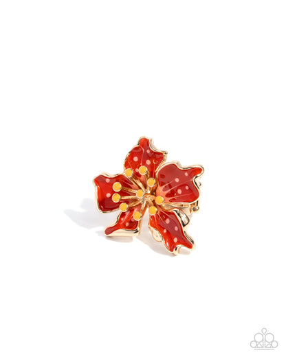 Fast Florals - red - Paparazzi ring