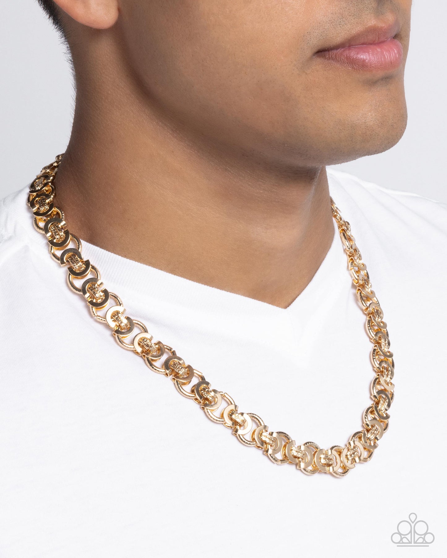 Fatal Fusion - gold - Paparazzi MENS necklace