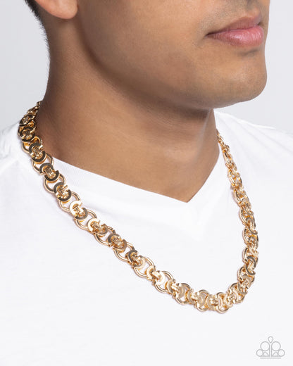 Fatal Fusion - gold - Paparazzi MENS necklace