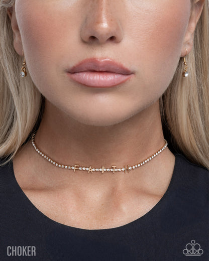Favorable Faith - gold - Paparazzi necklace