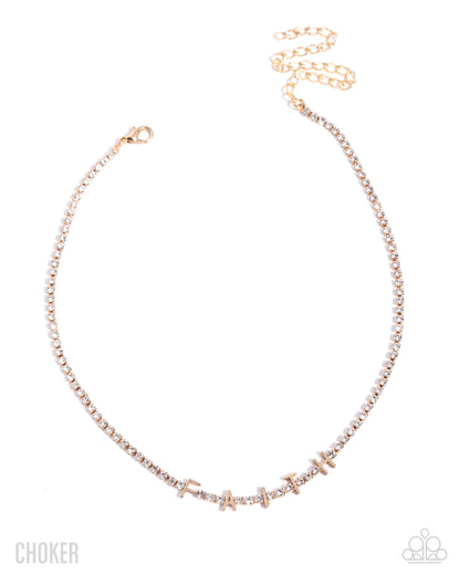 Favorable Faith - gold - Paparazzi necklace