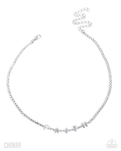 Favorable Faith - white - Paparazzi necklace