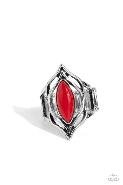 Fearless Fluorescence - red - Paparazzi ring