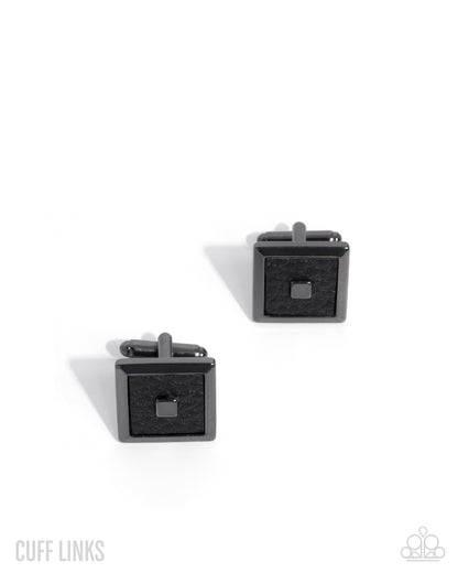 Fearless Formality - black - Paparazzi MENS cufflinks