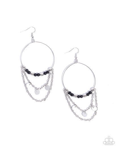 Fearless Fringe - black - Paparazzi earrings