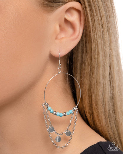 Fearless Fringe - blue - Paparazzi earrings
