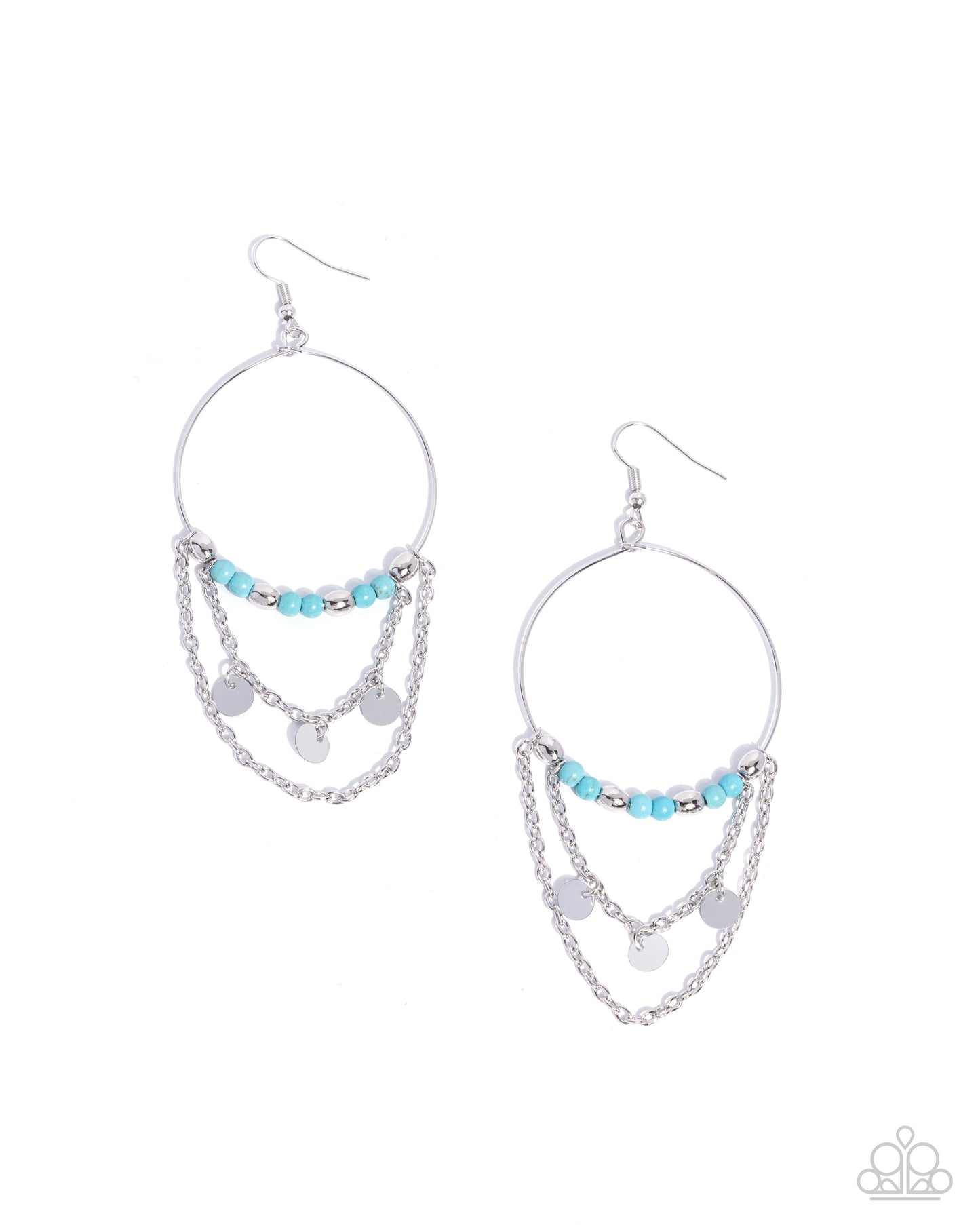 Fearless Fringe - blue - Paparazzi earrings