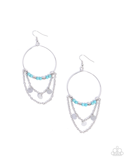 Fearless Fringe - blue - Paparazzi earrings