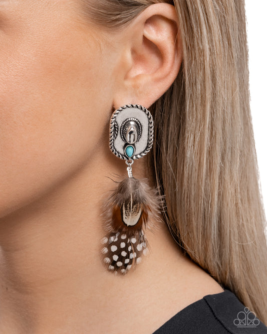 Feathered Fairy Tale - brown - Paparazzi earrings