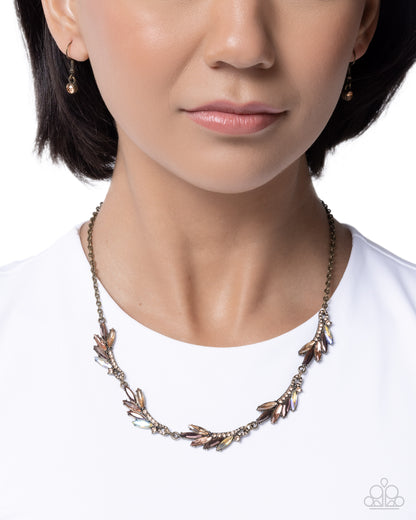 Feathered Fantasy - brass - Paparazzi necklace