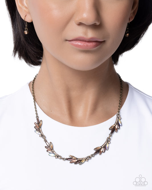 Feathered Fantasy - brass - Paparazzi necklace