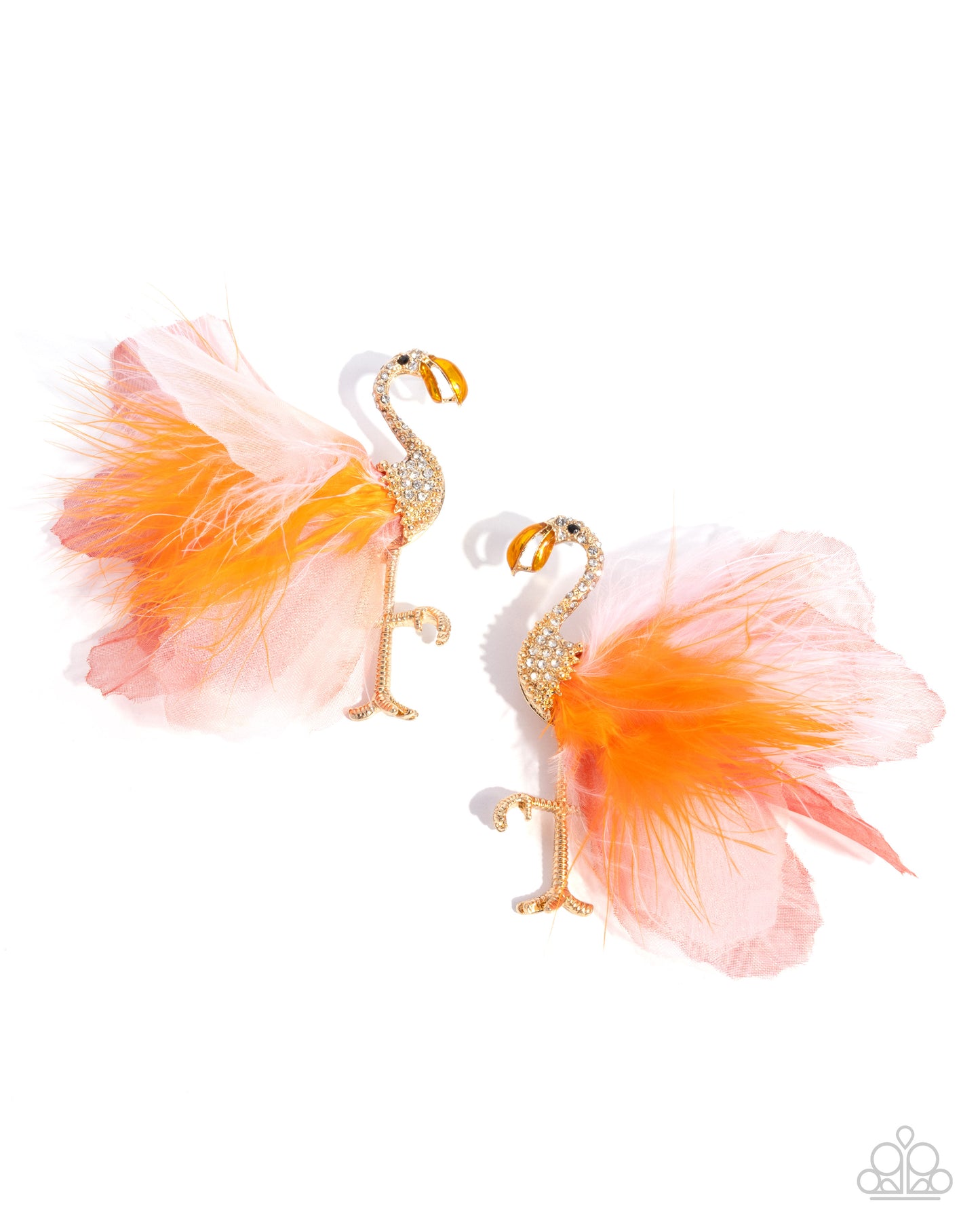 Feathered Flamingo - orange - Paparazzi earrings