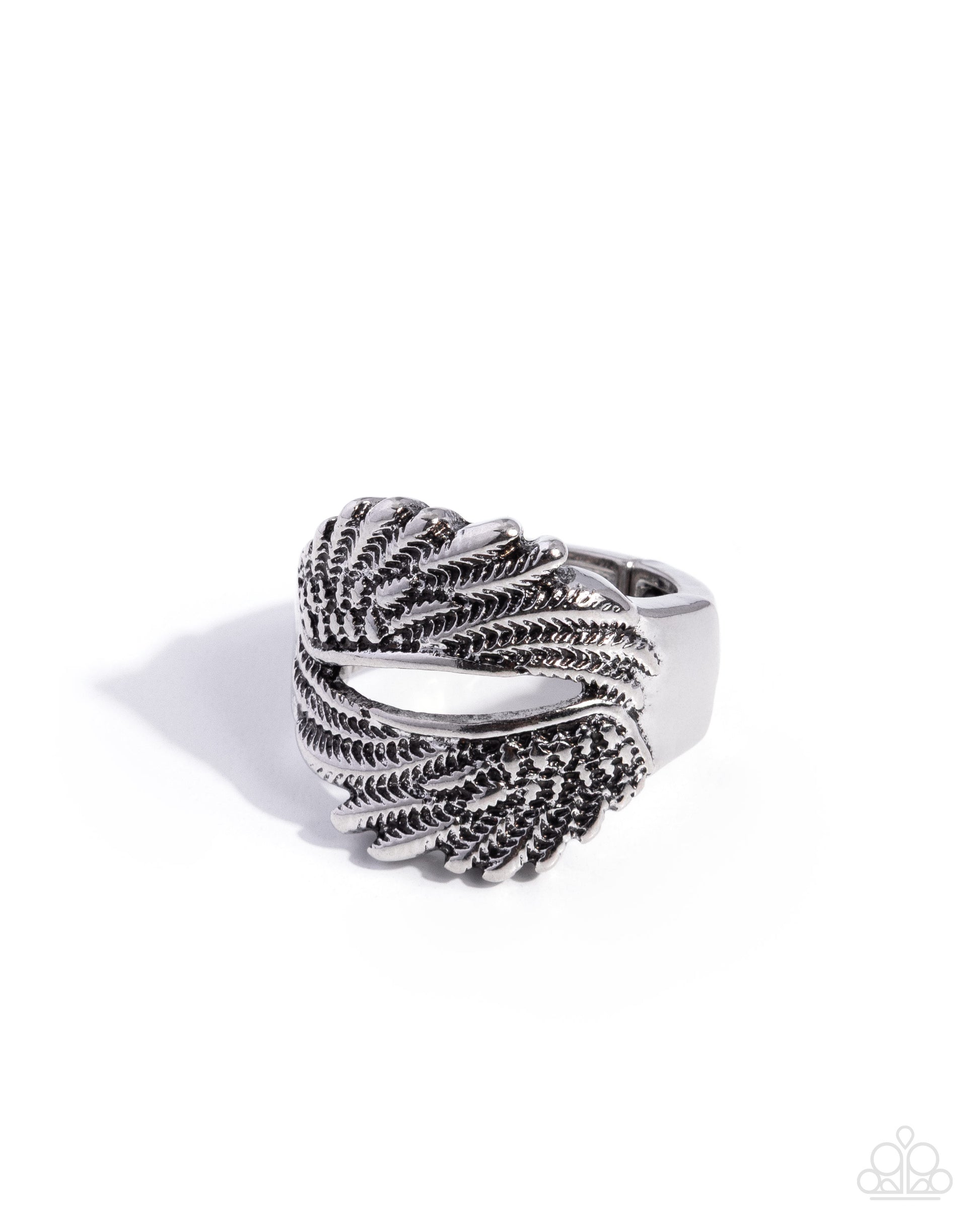 Feathered Friend - silver - Paparazzi ring
